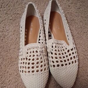 Nine West Cream Woven Flats
